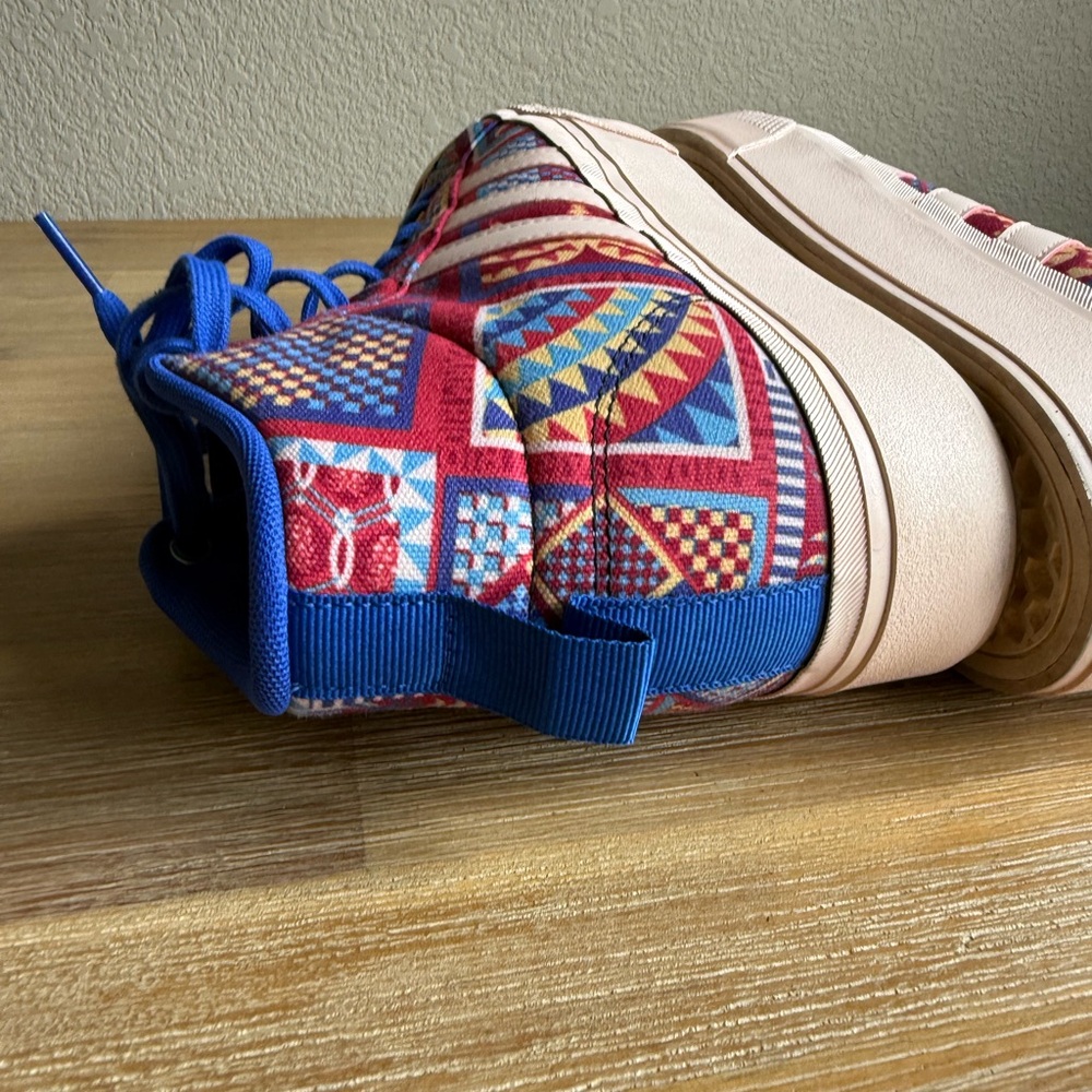 adidas High-Top Platform Sneakers in Red, Blue, Pink - Picture 5 of 15